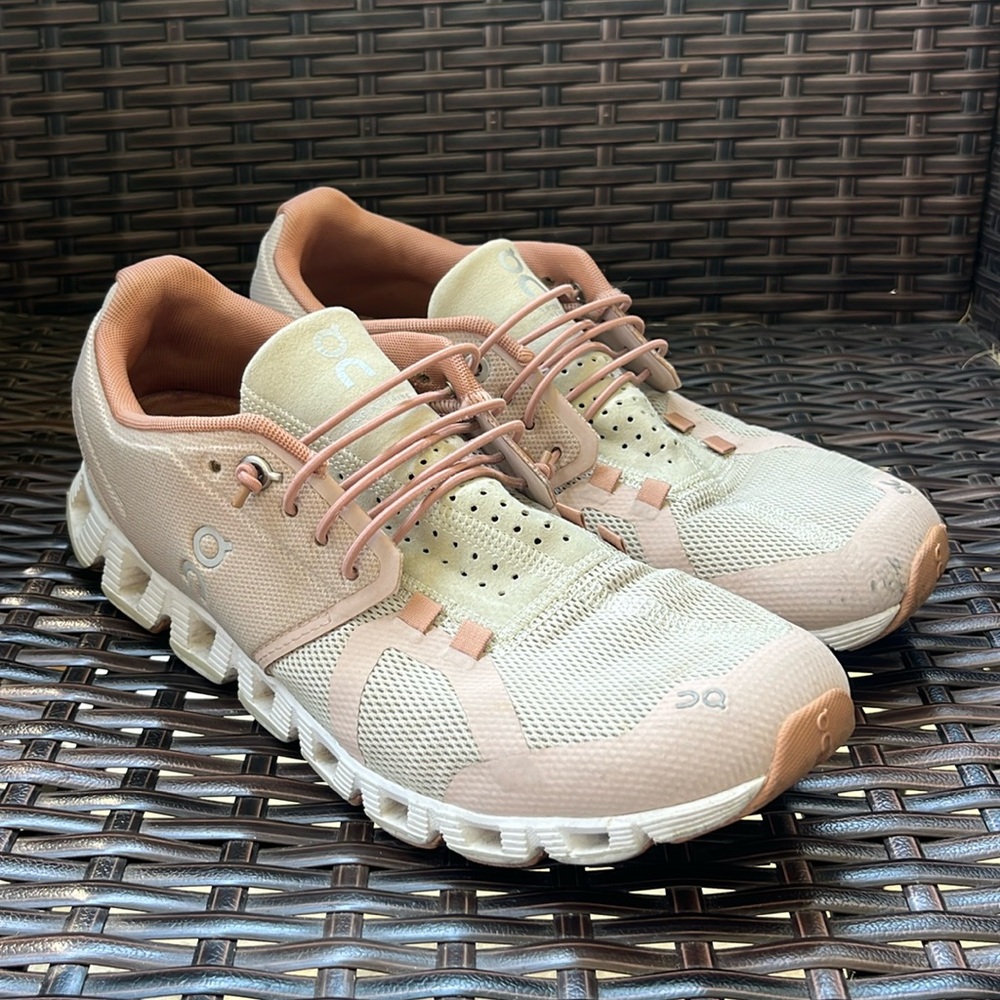 On Running Women's Sneakers in Blush Pink and Cream